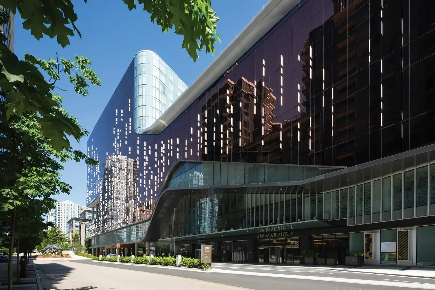 Contemporary city hotel façade