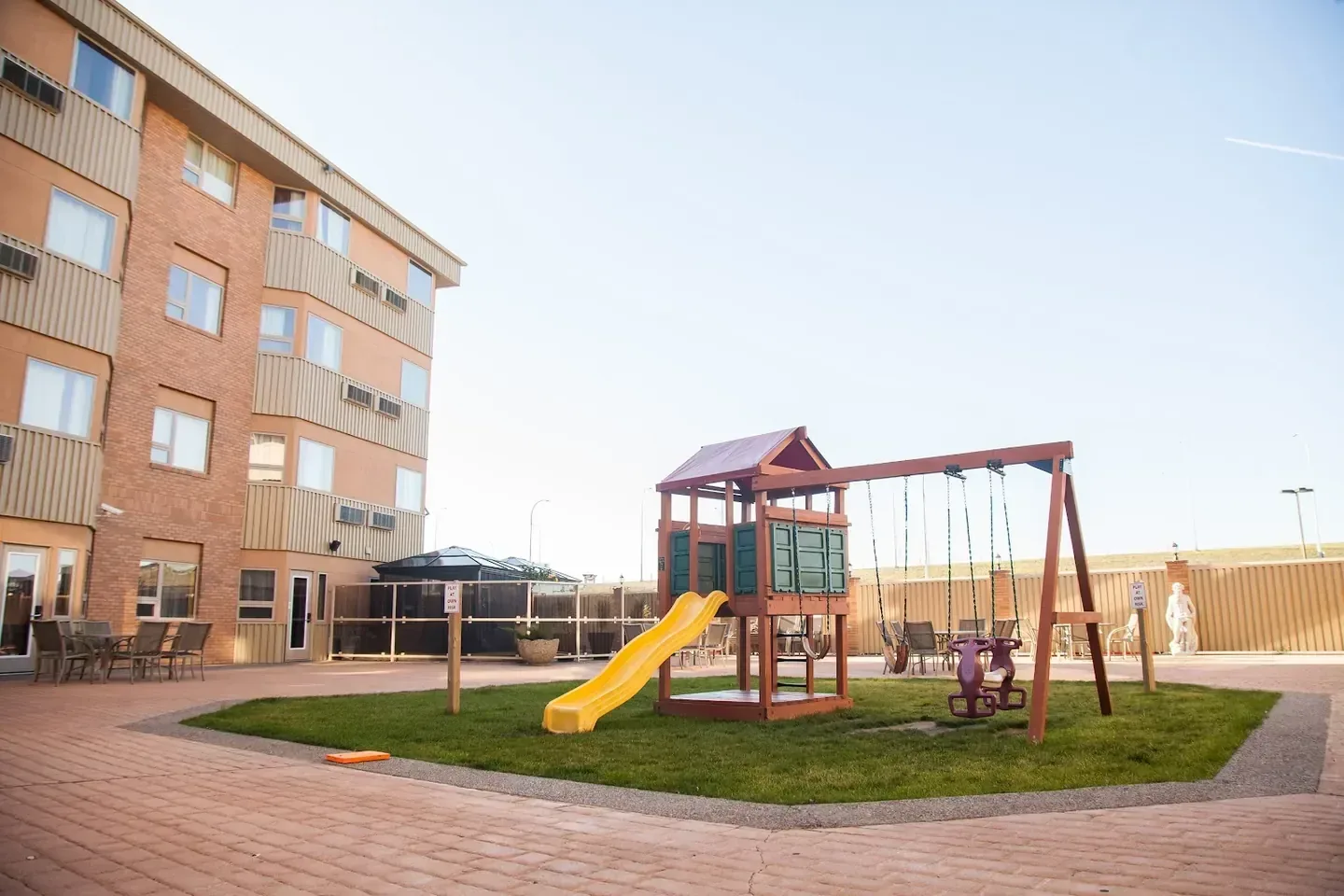 Resort exterior in open countryside